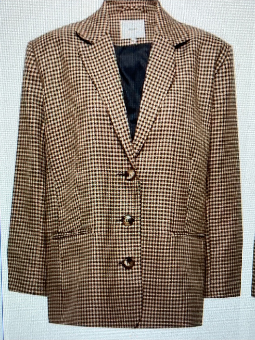 Ichi Ava Houndstooth check Blazer Jacket - Classic Tailored Women's Coat- nwt